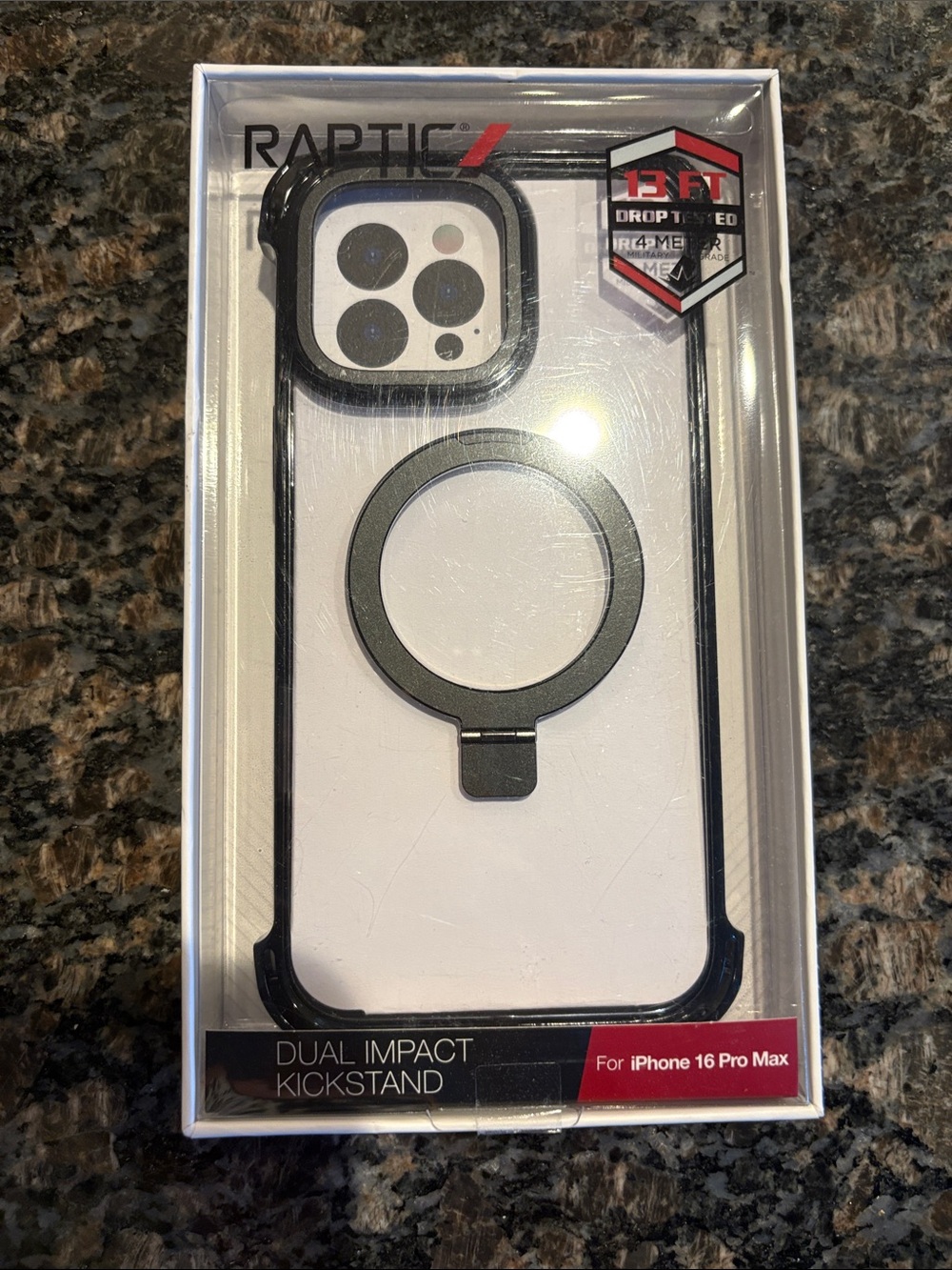 Dual Impact Kickstand Case for iPhone 16 Pro Max - Black by raptic